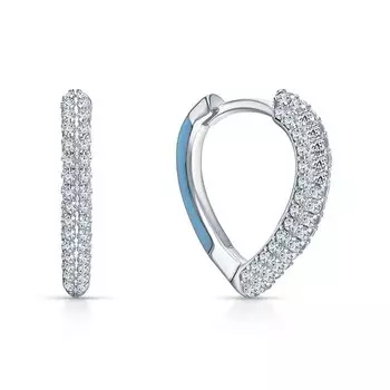 Серебряные серьги с эмалью и фианитами