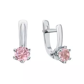 Серебряные серьги с эмалью и фианитами