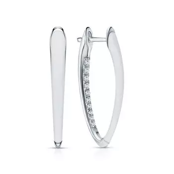 Серебряные серьги с эмалью и фианитами