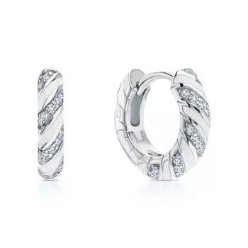 Серебряные серьги с эмалью и фианитами