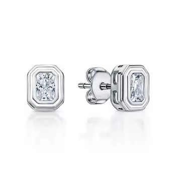 Серебряные серьги с эмалью и фианитами