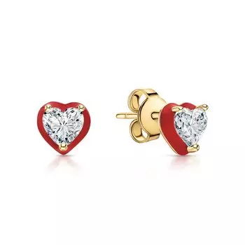 Серебряные серьги с эмалью и фианитами