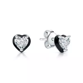 Серебряные серьги с эмалью и фианитами