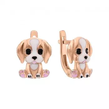 Серебряные серьги с эмалью и фианитами