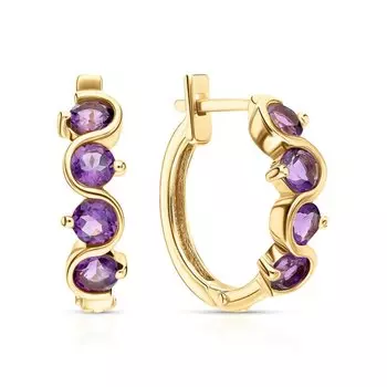 Серебряные серьги с аметистами природными