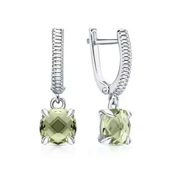 Серебряные серьги с аметистами природными