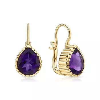 Серебряные серьги с аметистами природными