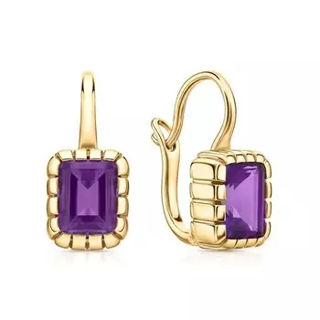 Серебряные серьги с аметистами природными