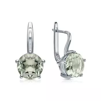 Серебряные серьги с аметистами природными