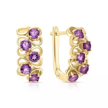 Серебряные серьги с аметистами природными