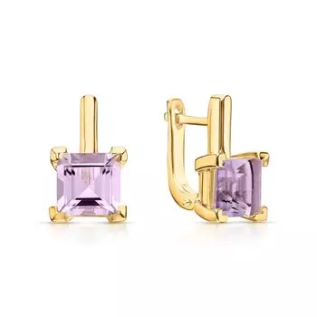 Серебряные серьги с аметистами природными