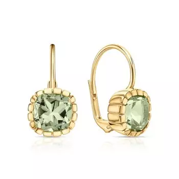 Серебряные серьги с аметистами зелёными