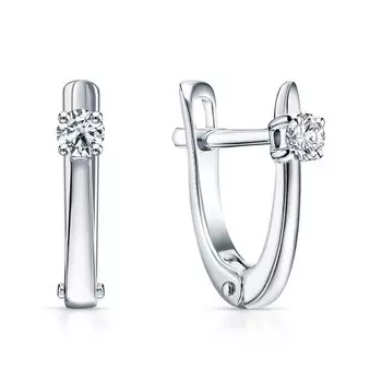 Серебряные серьги с бриллиантами