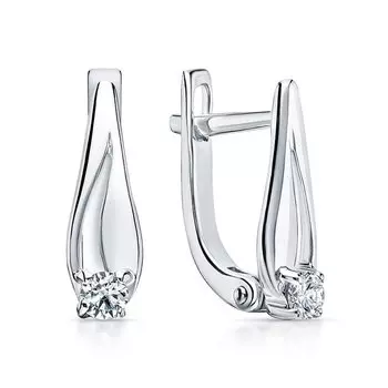 Серебряные серьги с бриллиантами