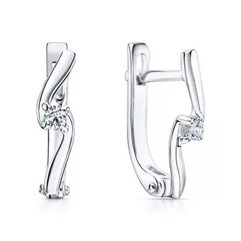 Серебряные серьги с бриллиантами