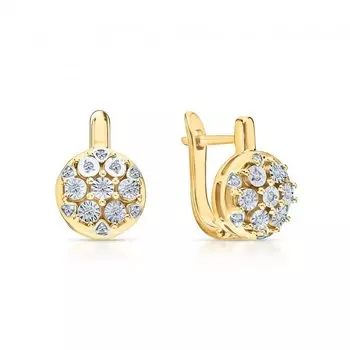 Серебряные серьги с бриллиантами природными