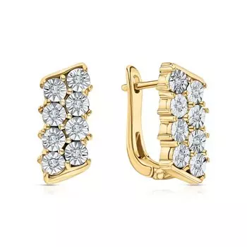 Серебряные серьги с бриллиантами природными