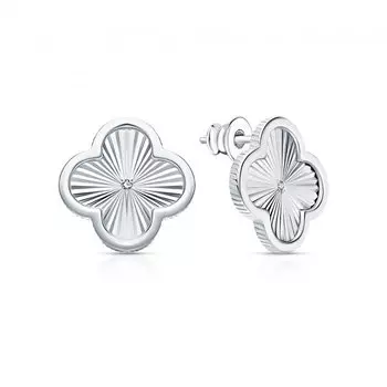 Серебряные серьги с бриллиантами природными