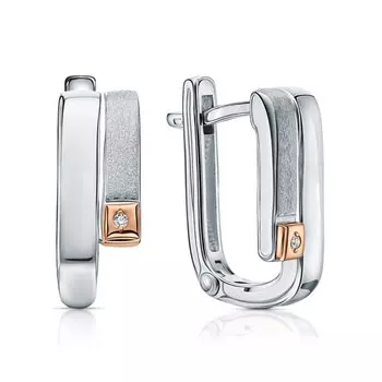 Серебряные серьги с бриллиантами природными