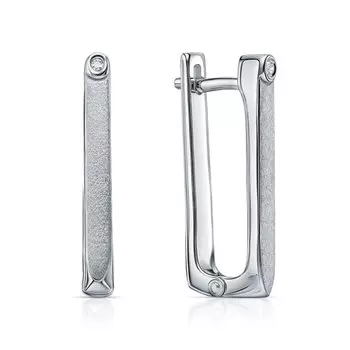 Серебряные серьги с бриллиантами природными