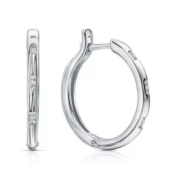 Серебряные серьги с бриллиантами природными