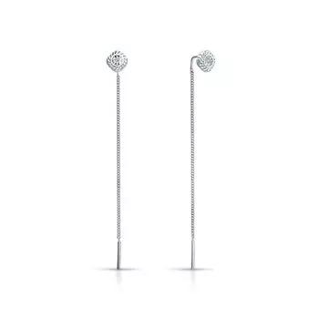 Серебряные серьги с бриллиантами природными