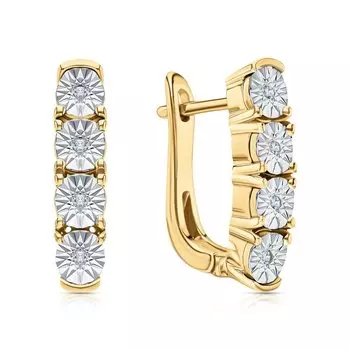 Серебряные серьги с бриллиантами природными