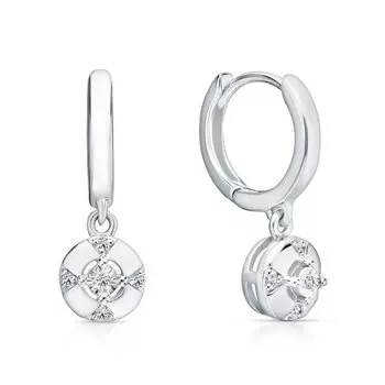 Серебряные серьги с бриллиантами природными