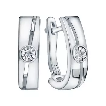 Серебряные серьги с бриллиантами природными