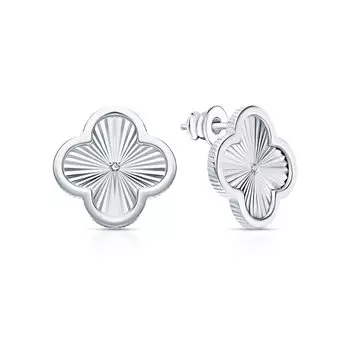 Серебряные серьги с бриллиантами природными