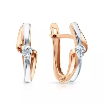 Серебряные серьги с бриллиантами природными