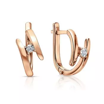 Серебряные серьги с бриллиантами природными