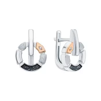 Серебряные серьги с бриллиантами природными