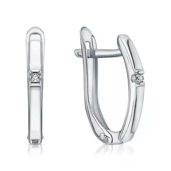 Серебряные серьги с бриллиантами природными