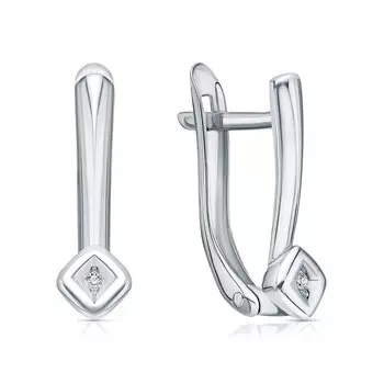 Серебряные серьги с бриллиантами природными