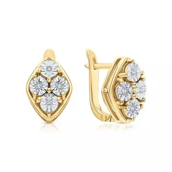 Серебряные серьги с бриллиантами природными