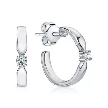 Серебряные серьги с бриллиантами выращенными