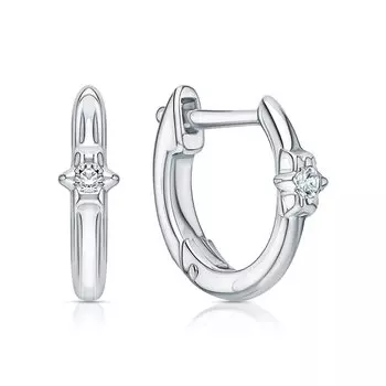 Серебряные серьги с бриллиантами выращенными