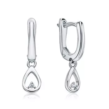 Серебряные серьги с бриллиантами выращенными