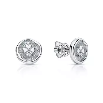 Серебряные серьги с бриллиантом