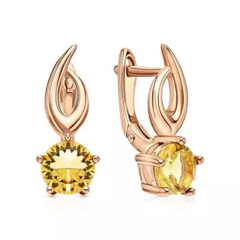 Серебряные серьги с цитринами