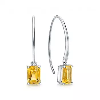 Серебряные серьги с цитринами природными