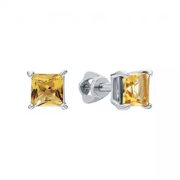 Серебряные серьги с цитринами природными