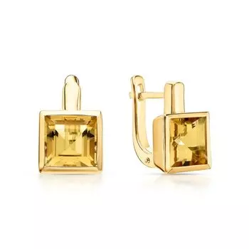 Серебряные серьги с цитринами природными