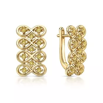 Серебряные серьги с цитринами природными