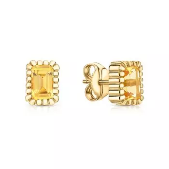 Серебряные серьги с цитринами природными