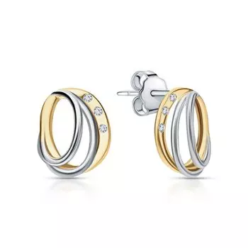 Серебряные серьги с фианитами