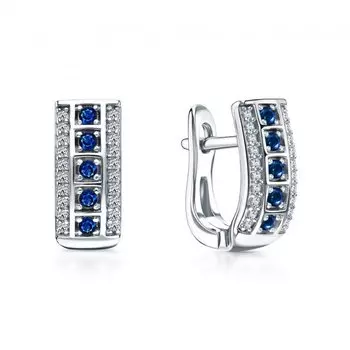 Серебряные серьги с фианитами