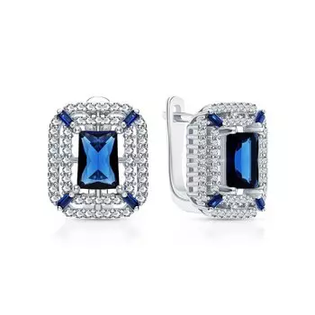 Серебряные серьги с фианитами