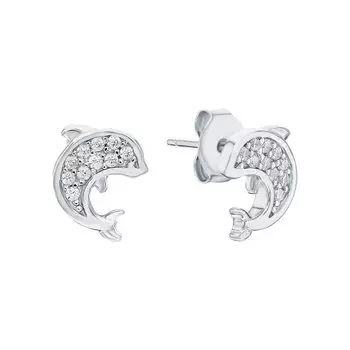 Серебряные серьги с фианитами